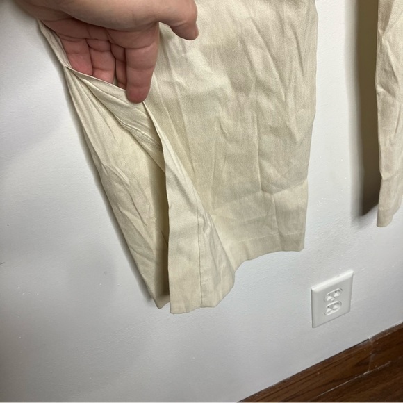 Apt. 9 slit hem long linen wide leg pants cream size 2 new with tags! - Picture 6 of 10